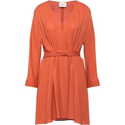 DONDUP - vestito a portafoglio - ruggine