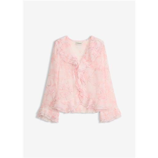 bonprix blusa di chiffon con volant-bianco