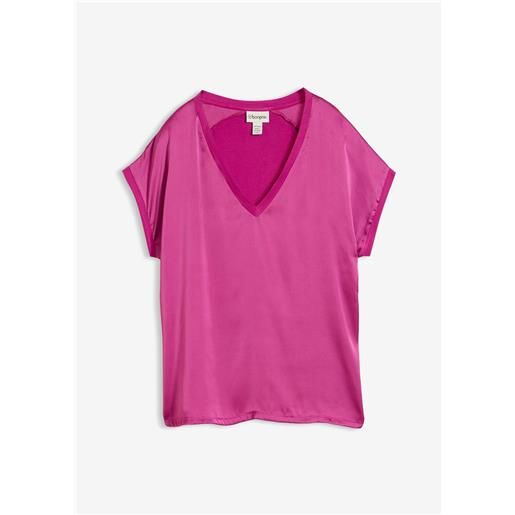 bonprix maglia in satin lucido-fucsia