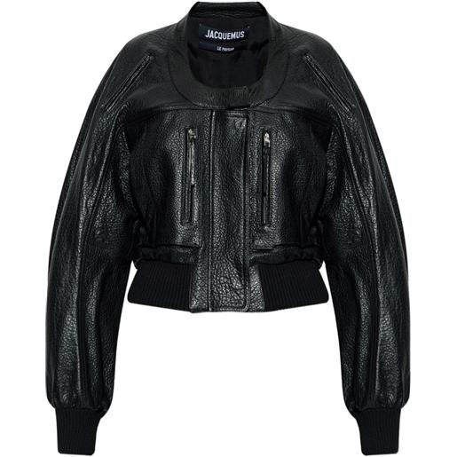Jacquemus bomber tore con zip - nero
