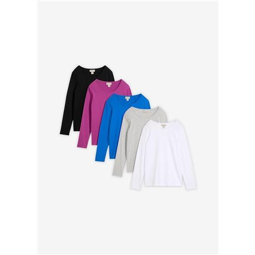 bonprix maglia a maniche lunghe (pacco da 5)-nero