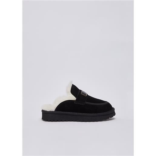 Liu jo sabot in suede, nero