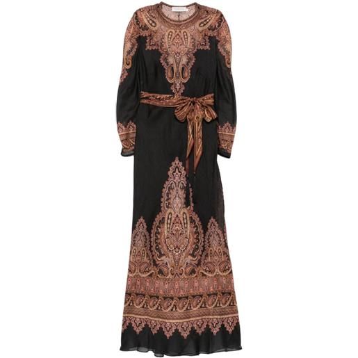 ZIMMERMANN paisley-print belted maxi dress - nero