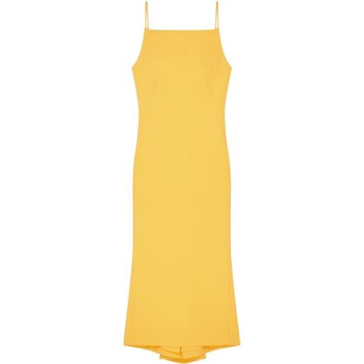 Givenchy abito midi con spacco in crêpe cady - giallo