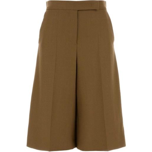 Max Mara bermuda in lana e tela cammello - marrone