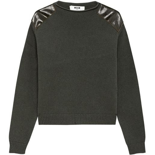 MSGM maglione con applicazione - verde