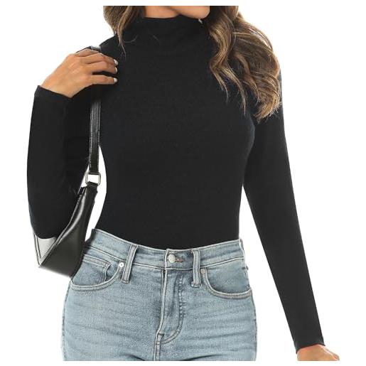 Totatuit dolcevita donna invernale lupetto donna manica lunga da magliette donna leggero maglia donna collo alto aderente a manica lunghe elegante elasticizzato primavera autunno basic top